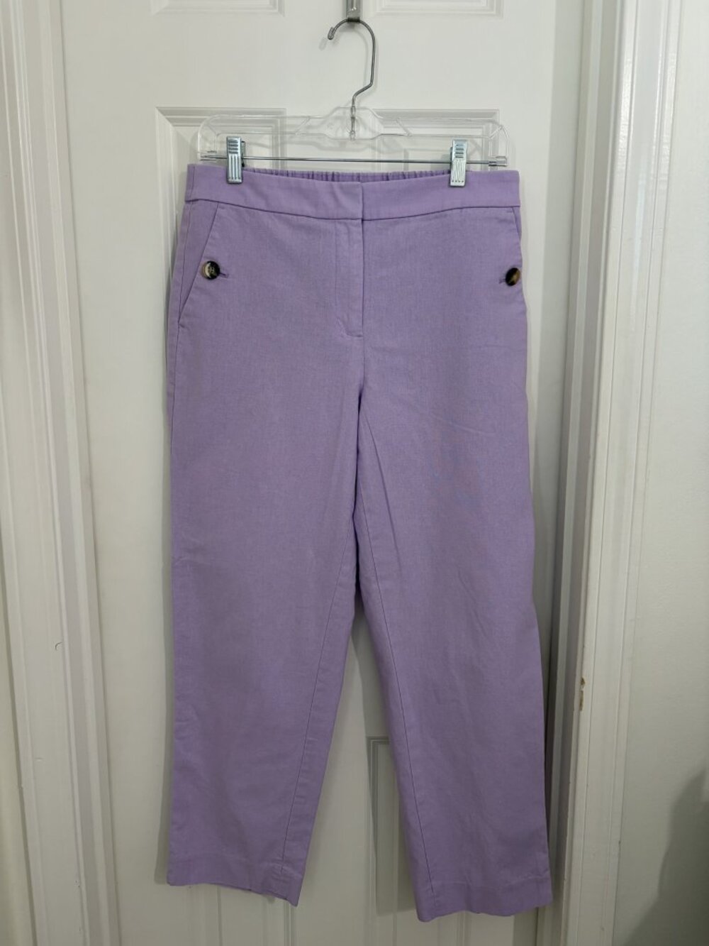 J.Crew Factory Lavender Linen Cotton Sailor Pants Size 6 B0902